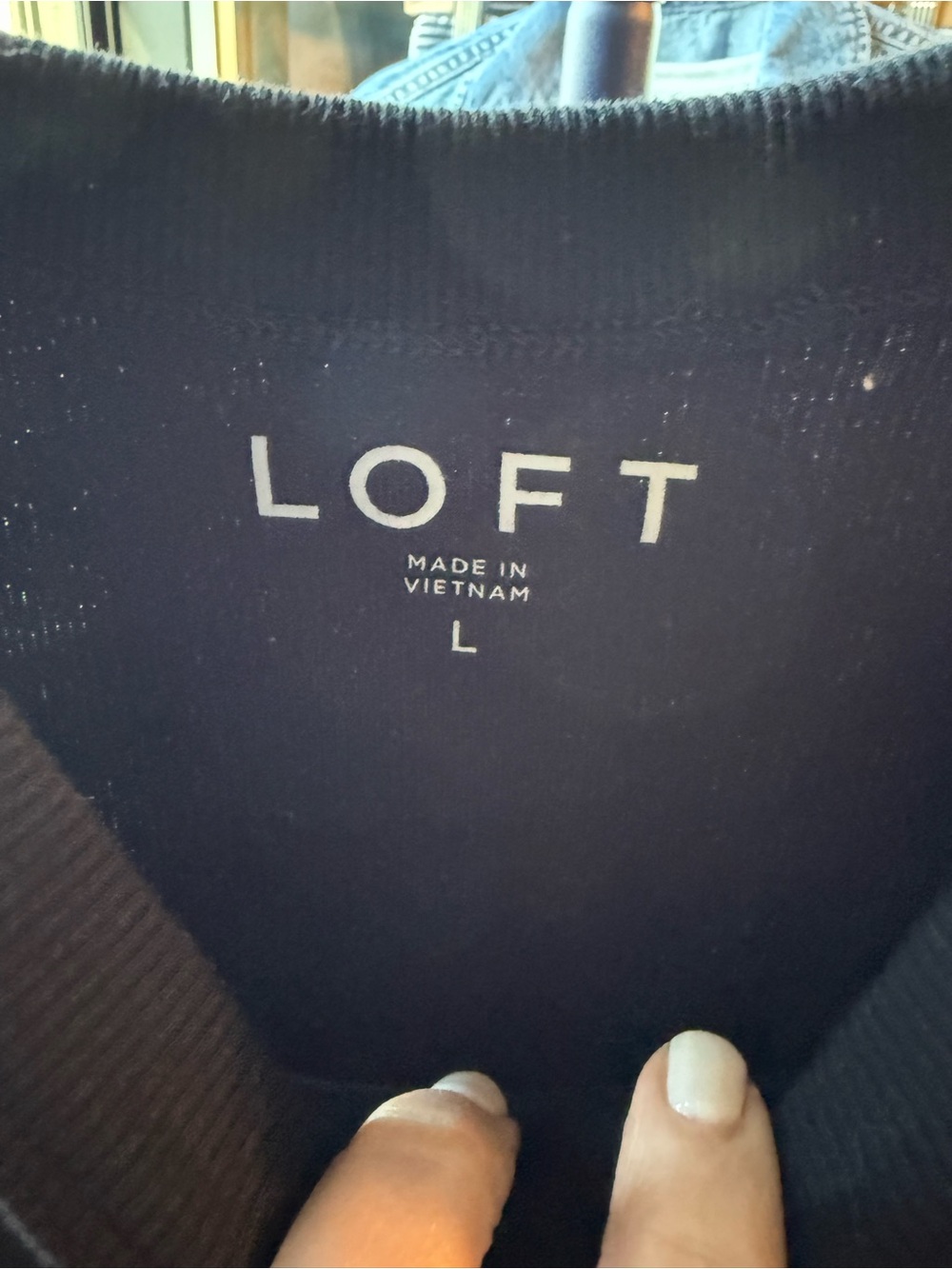 LOFT Black Ribbed Tank Top - Picture 2 of 3